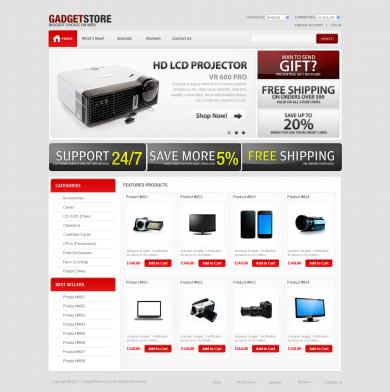 Red And Black Gadgets Template